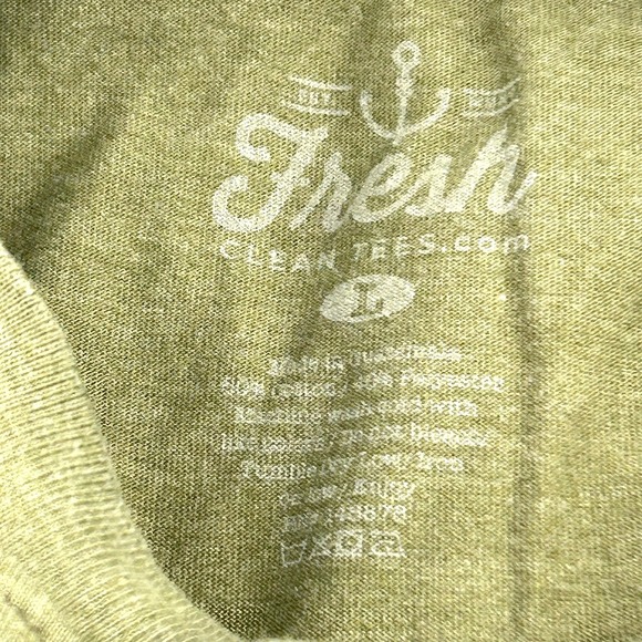 Fresh Clean Threads Mens Large Henley T-Shirt Lot 2 Wedgewood Blue Olive Green - Picture 2 of 4